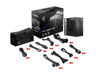 MSI MPG A850G PCIe5.0 850W 80 Plus Gold ATX 3.1 - 1098313 - zdjęcie 2